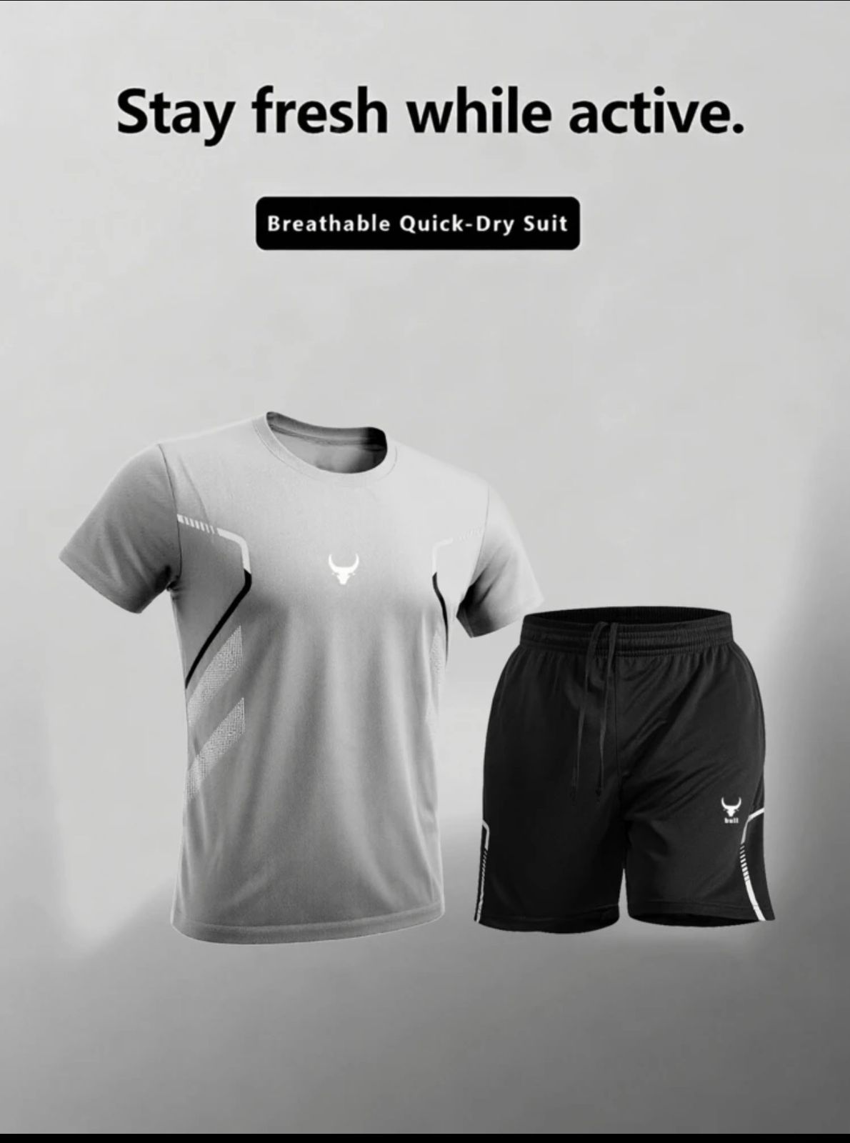 Men's Quick-Dry Tee & Shorts Set — Breathable Fitness & Running Outfit
