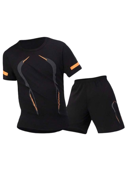 Men's Casual Round Neck Tee & Shorts Set — Lightweight Summer 2-Piece