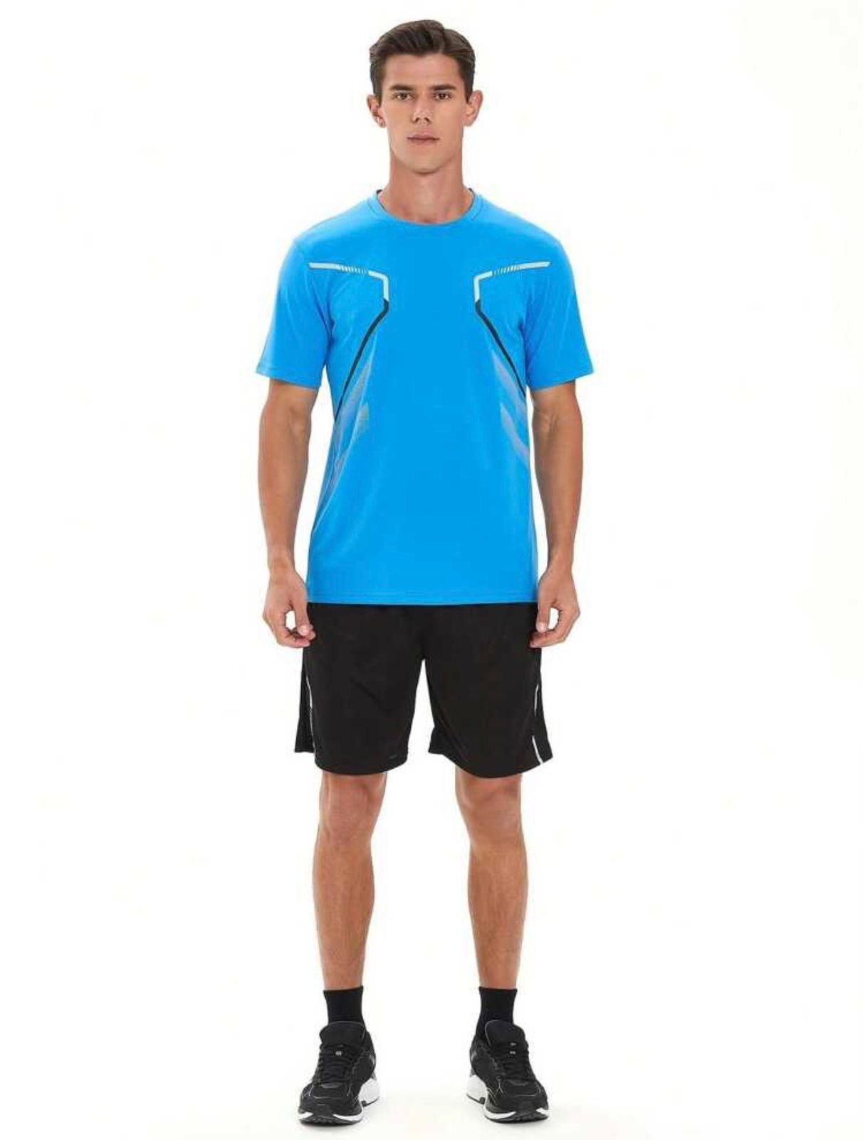 Men's Moisture-Wicking Sports Tee — Loose Fit Printed Short Sleeve Top