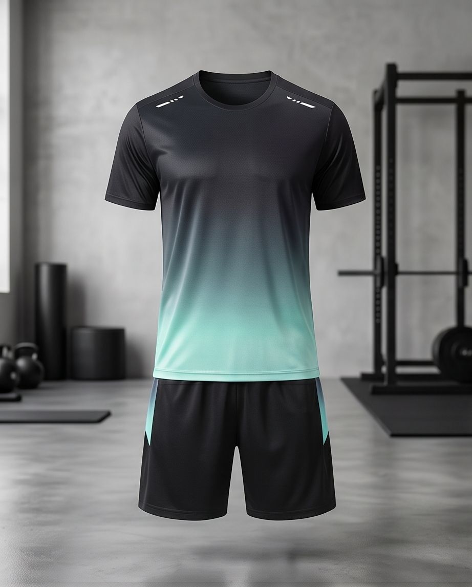 Men's Athletic Jersey & Shorts Set — Reflective, Breathable Summer Outfit Quick-Dry