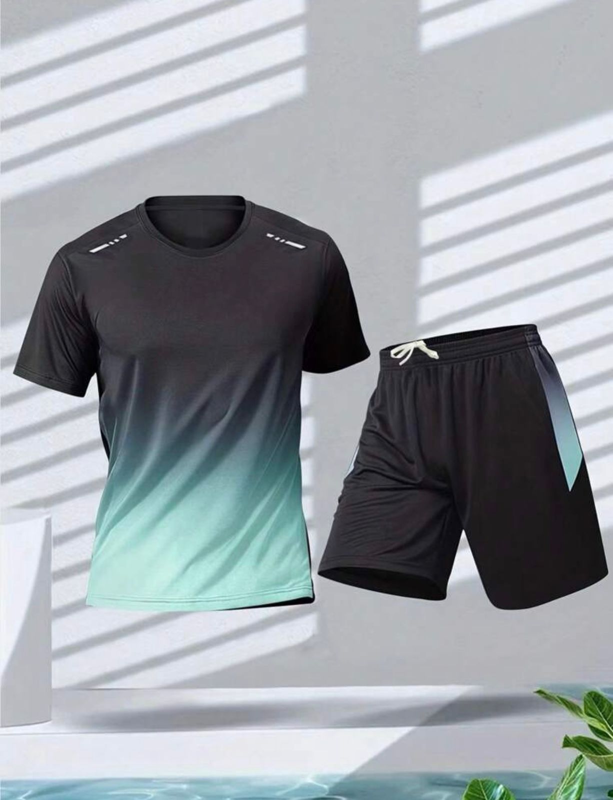 Men's Athletic Jersey & Shorts Set — Reflective, Breathable Summer Outfit Quick-Dry