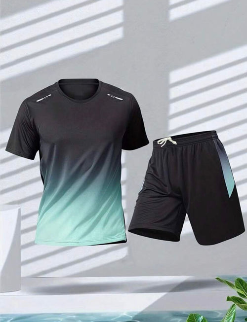 Men's Athletic Jersey & Shorts Set — Reflective, Breathable Summer Outfit Quick-Dry