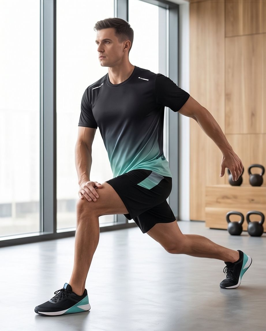 Men's Athletic Jersey & Shorts Set — Reflective, Breathable Summer Outfit Quick-Dry