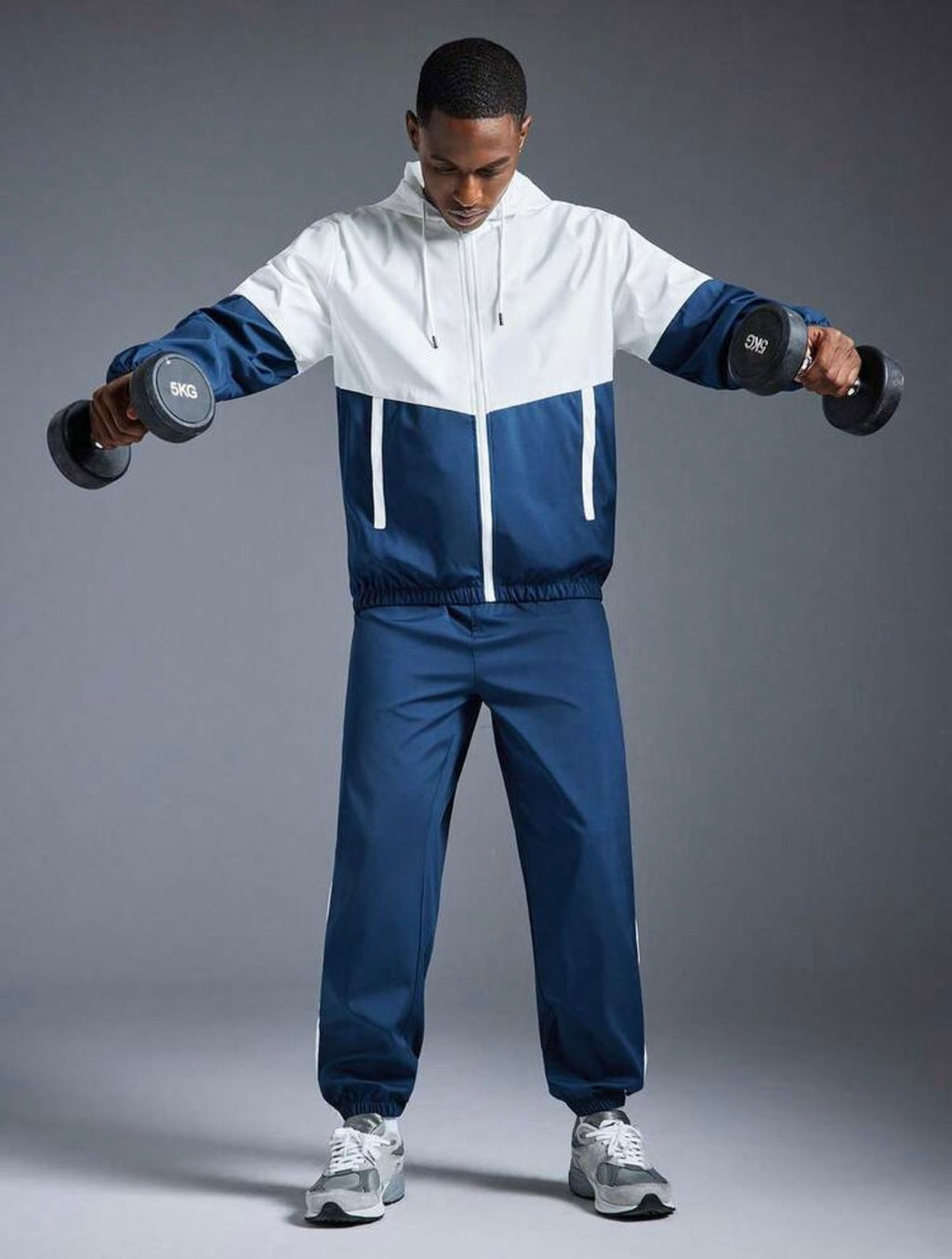 Men's Colorblock Athletic Tracksuit — Breathable Jacket & Jogger Set