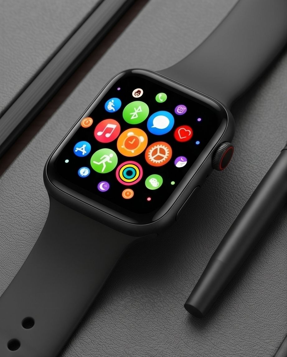 Matte Black Smart Watch – Touch Screen, Bluetooth & Multi-Sport Activity Tracker
