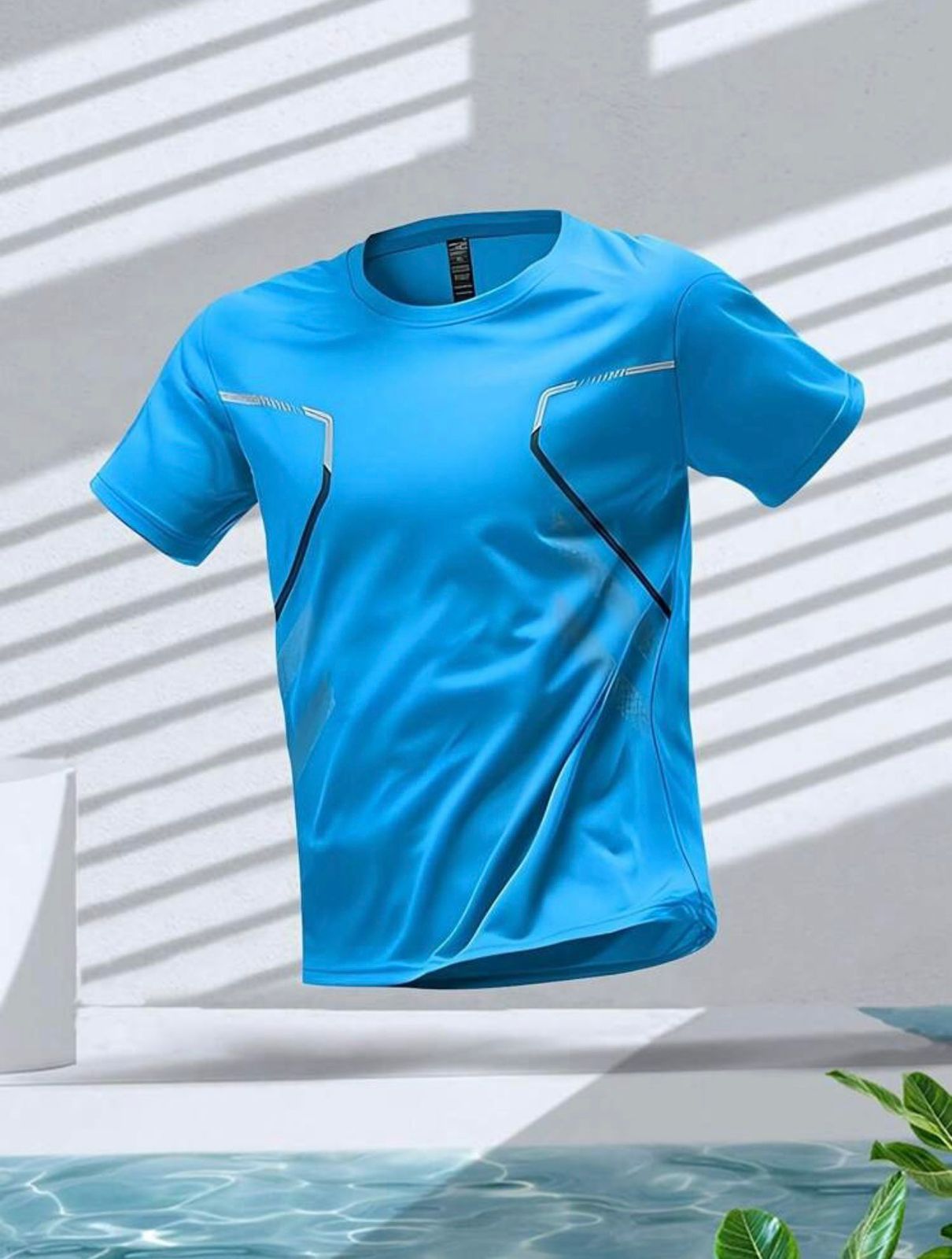 Men's Moisture-Wicking Sports Tee — Loose Fit Printed Short Sleeve Top