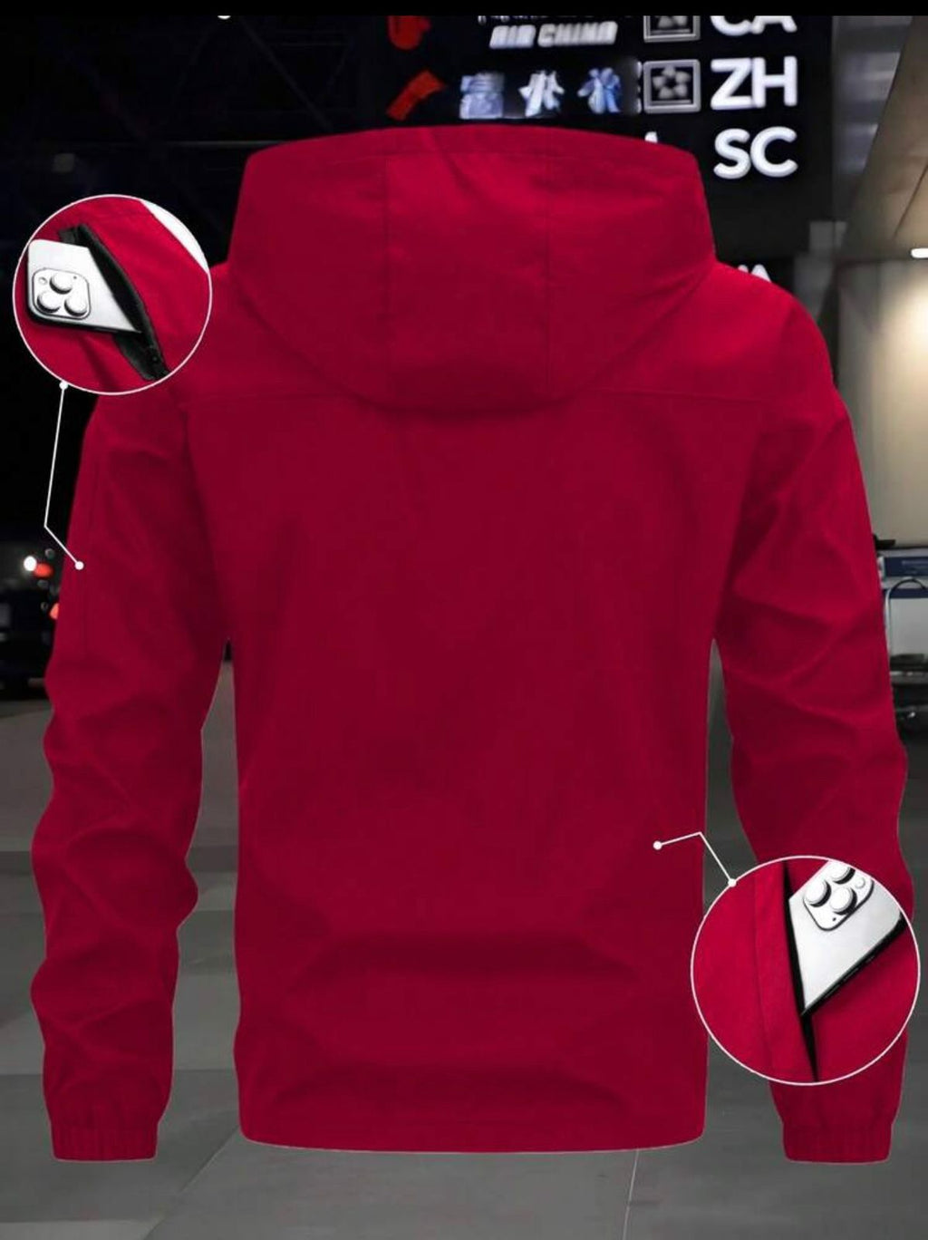 Men's Hooded Tech Jacket — Lightweight Outdoor Sports Windbreaker