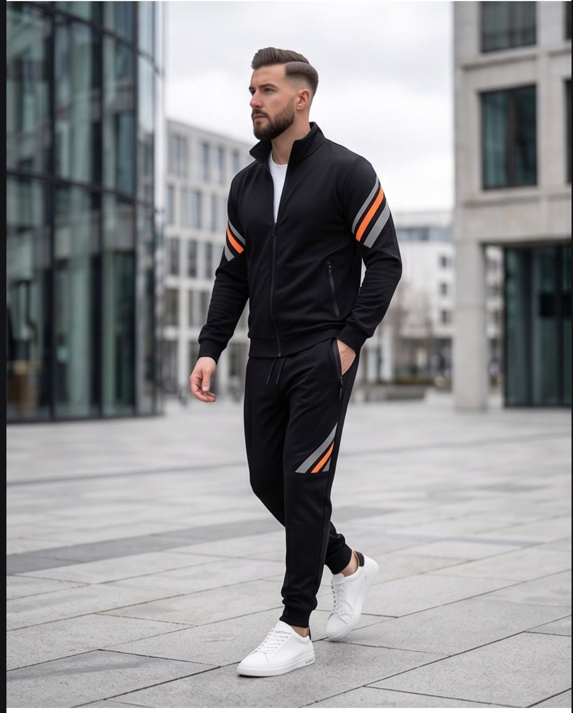 Men's Zip-Up Hoodie & Pants Tracksuit — Training Sports Suit