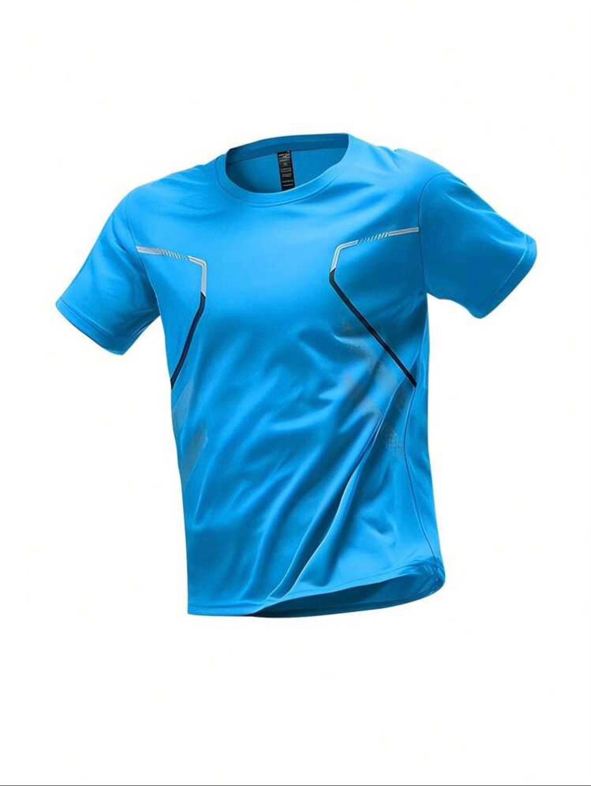 Men's Moisture-Wicking Sports Tee — Loose Fit Printed Short Sleeve Top