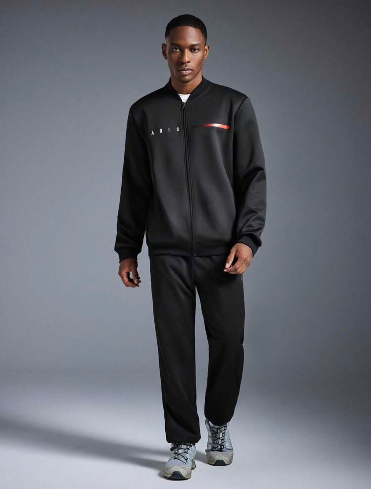 Men's Paris Print Bomber Jacket & Jogger Set — Casual 2-Piece Outfit