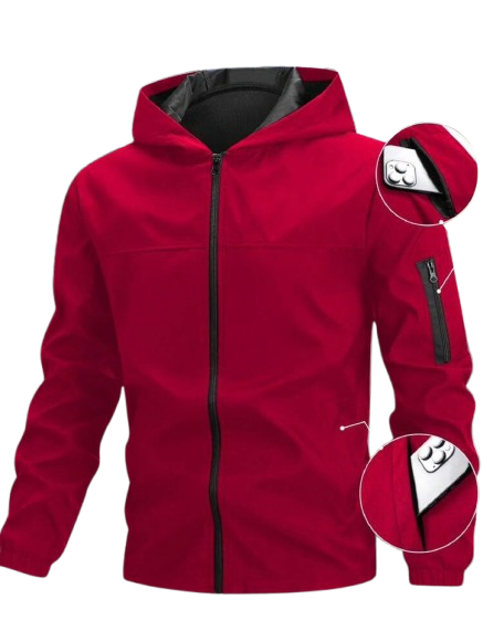 Men's Hooded Tech Jacket — Lightweight Outdoor Sports Windbreaker
