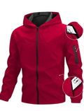 Men's Hooded Tech Jacket — Lightweight Outdoor Sports Windbreaker
