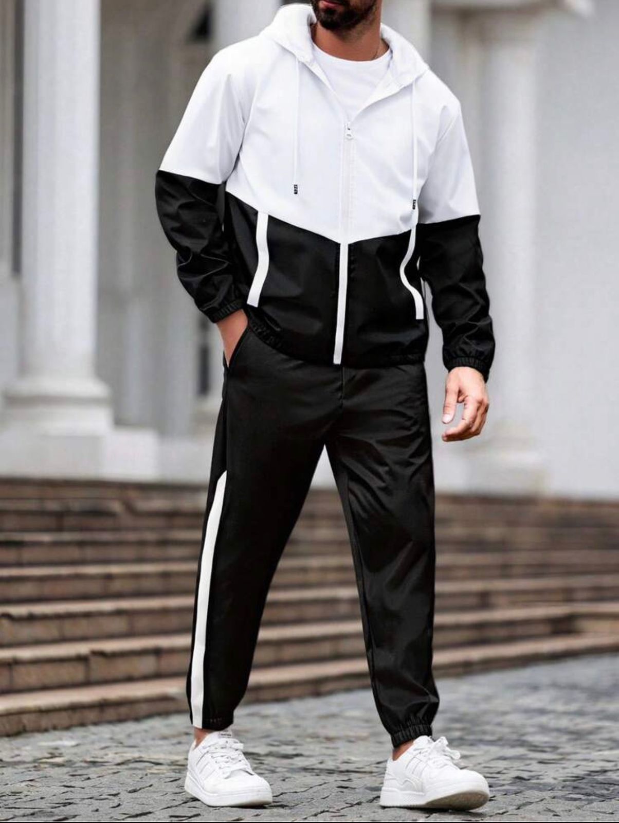 Men's Hooded Jogger Tracksuit — 2-Piece Sports Suit, Casual Hip Hop Fit