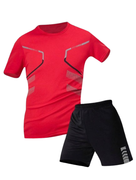 Men's Summer Tee & Shorts Set — Casual Sports Round Neck 2-Piece Outfit