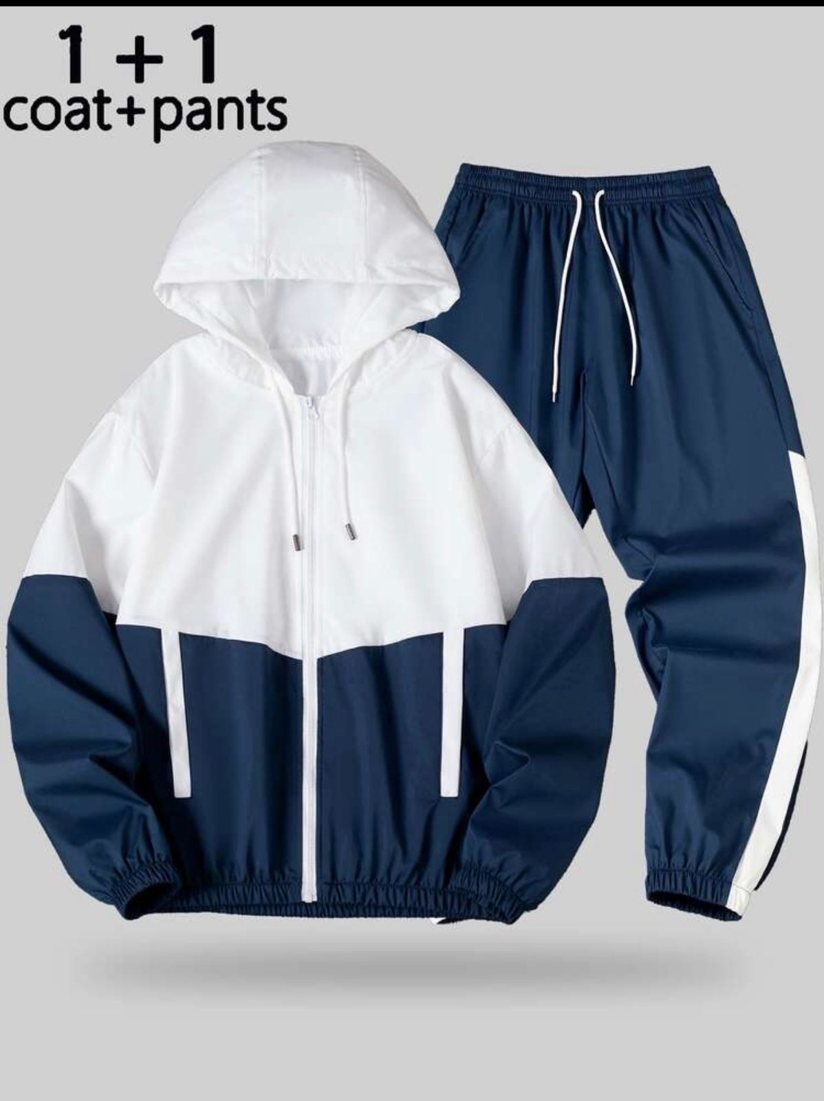 Men's Hooded Tracksuit Set — Casual Jogger Jacket & Pants, Hip Hop Style