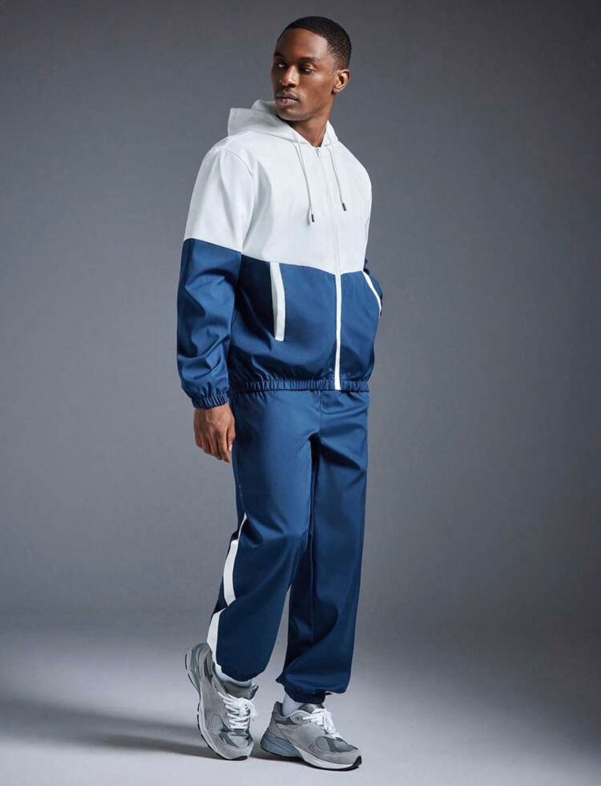 Men's Colorblock Athletic Tracksuit — Breathable Jacket & Jogger Set