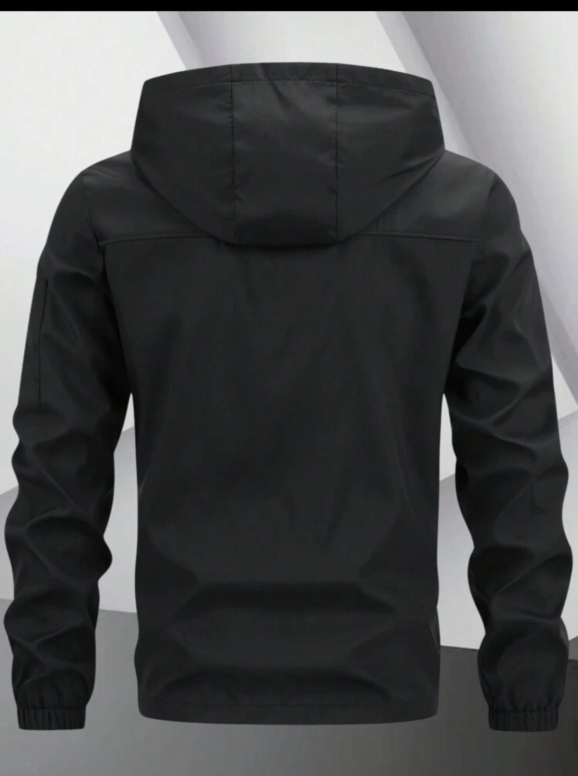 Men's Hooded Tech Jacket — Breathable Long Sleeve Outdoor Windbreaker