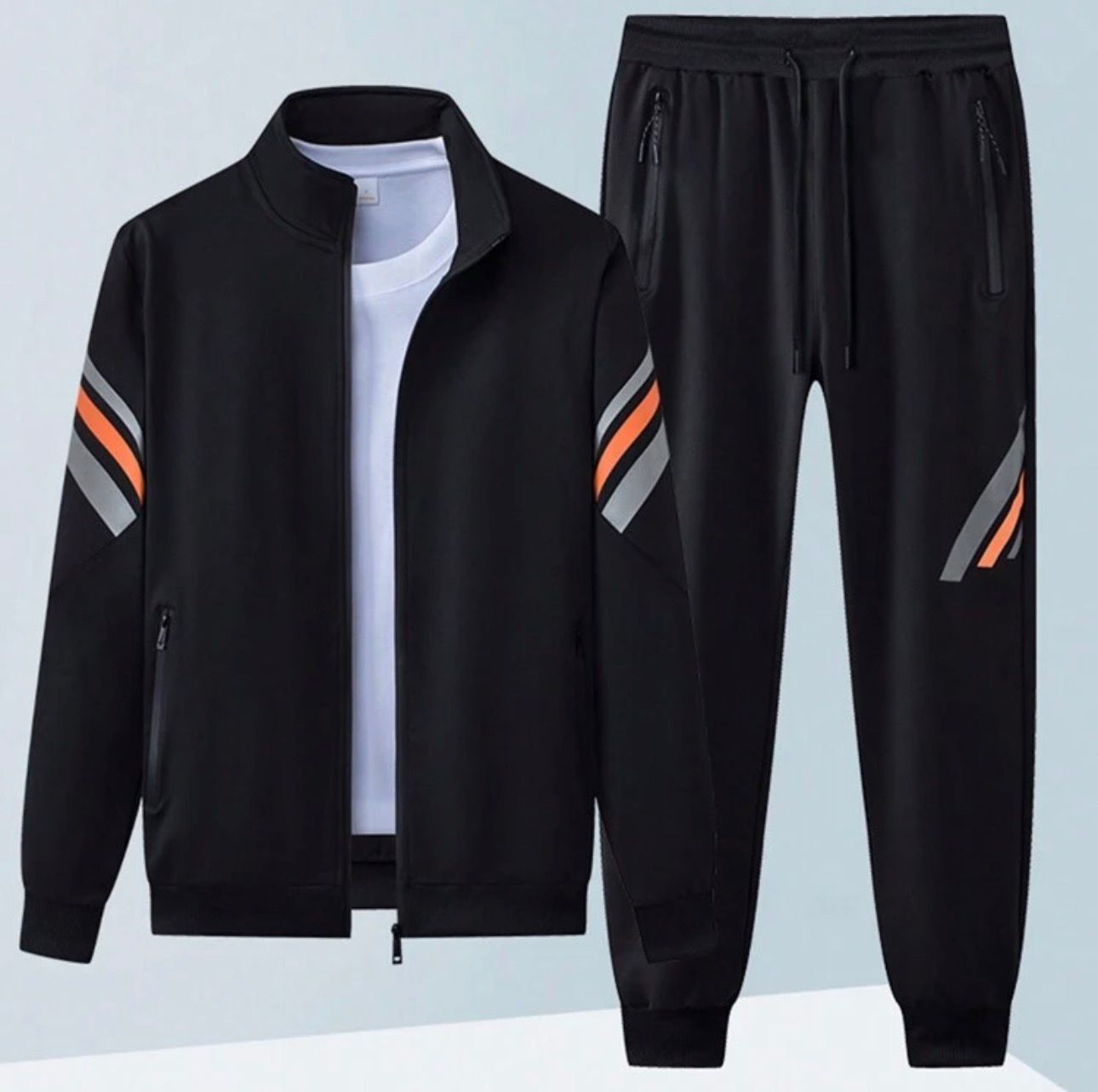 Men's Zip-Up Hoodie & Pants Tracksuit — Training Sports Suit