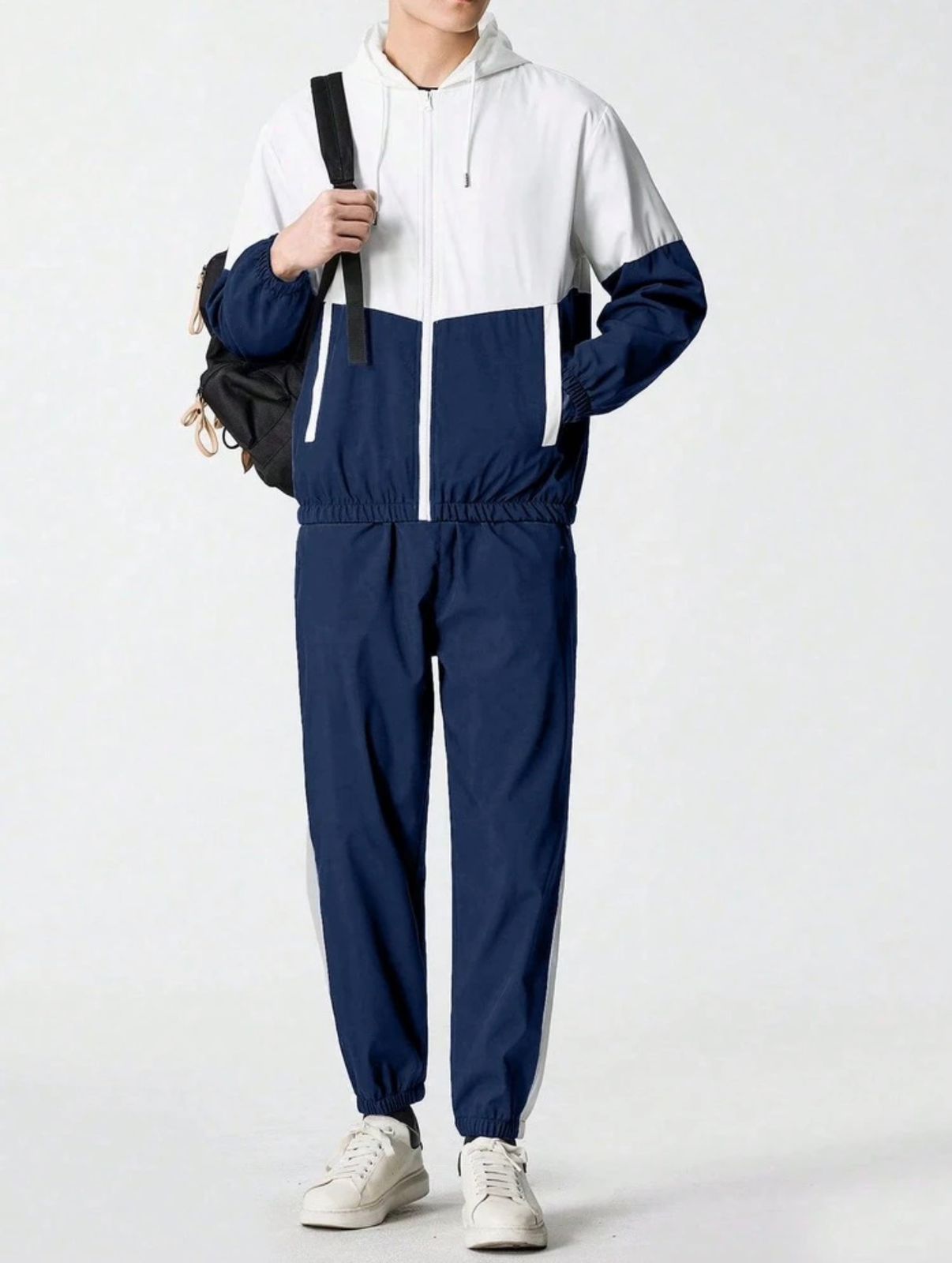 Men's Hooded Tracksuit Set — Casual Jogger Jacket & Pants, Hip Hop Style