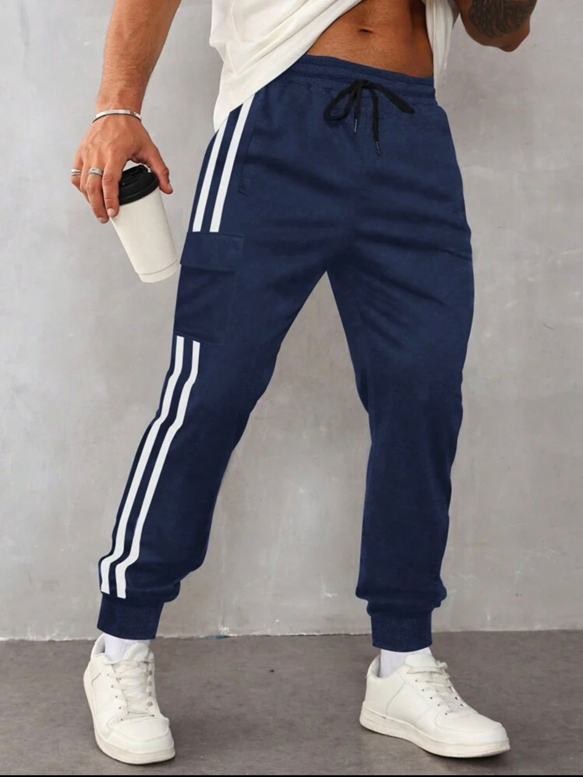 Men's Windproof Colorblock Tracksuit — Jacket & Pants Running Set