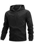 Men's Hooded Tech Jacket — Breathable Long Sleeve Outdoor Windbreaker
